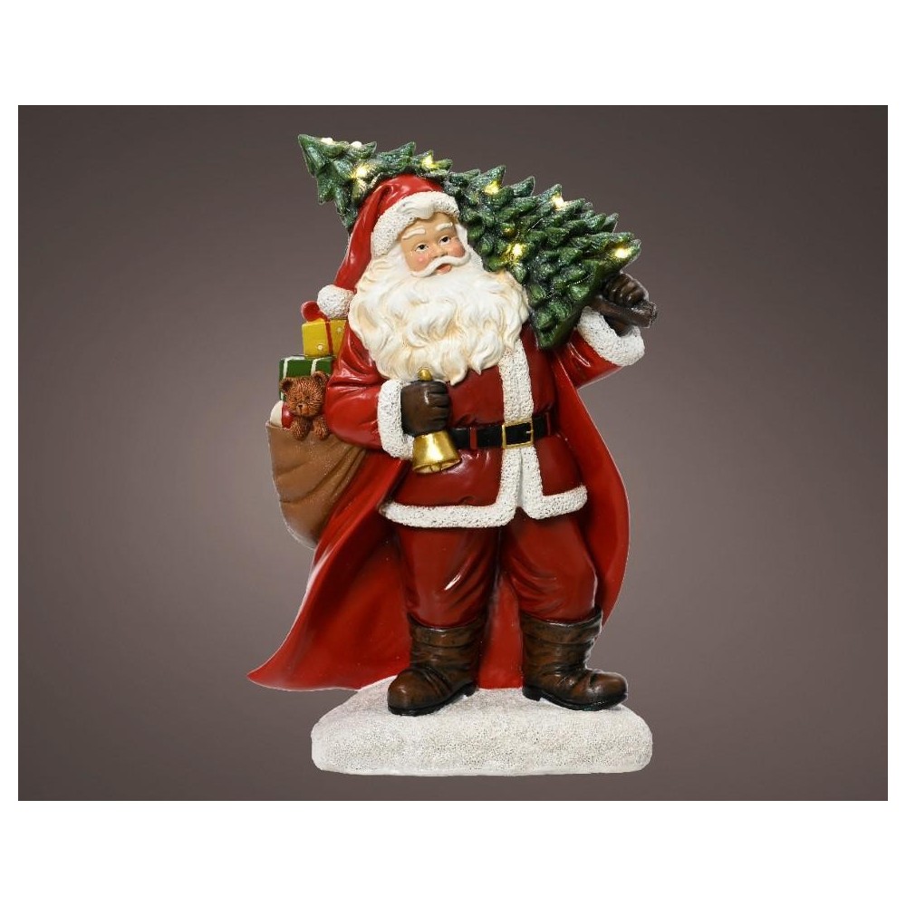 BABBO NATALE LED CON ALBERO H.38.5